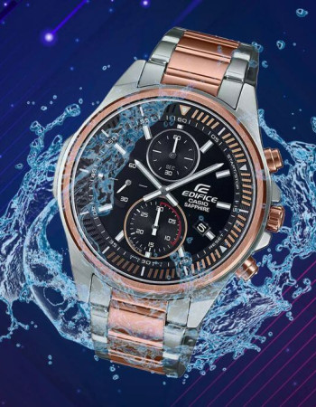 Casio – Série EDIFICE SLIM avec Saphir Cristal – Bicolore – EFR-S572GS-1AV