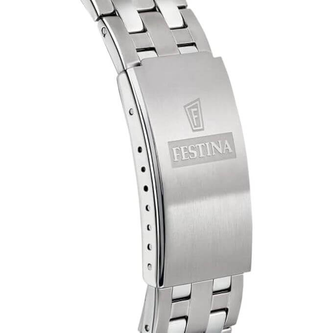 Festina – Cadran noir avec dateur – Index lumineux – Bracelet en acier – F20357/4