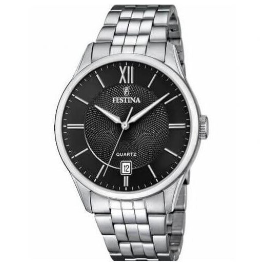 Festina – Classique – Cadran noir avec dateur – Bracelet en acier inoxydable – F20425/3