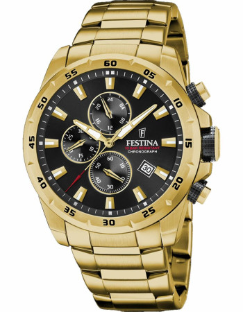 Festina – Chrono Sport – Cadran noir – Tout en acier inoxydable doré – F20541/4