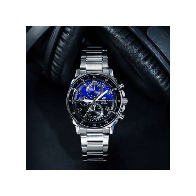 Casio EDIFICE de taille moyenne – Cadran bleu – Tout en acier inoxydable – EFV-600D-2AV Casio EDIFICE de taille moyenne – Cadran bleu – Tout en acier inoxydable – EFV-600D-2AV