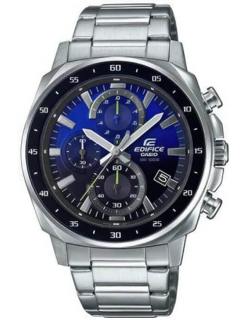 Casio EDIFICE de taille moyenne – Cadran bleu – Tout en acier inoxydable – EFV-600D-2AV