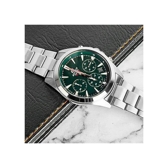Casio – Sportive et simple – Cadran vert – Chronographe – Tout en acier – EFV-630D-3AV