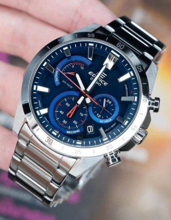 Casio – Cadran bleu – Chronographe – Bracelet en acier inoxydable – EFR-573D-2AV