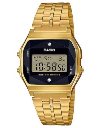 Casio – Unisexe – Diamants naturels – Bracelet en acier inoxydable – A159WGED-1DF