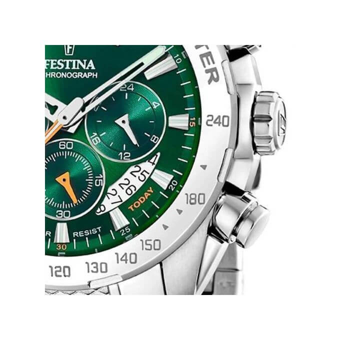 Festina TIMELESS CHRONOGRAPH – Cadran vert – Tout en acier inoxydable – Dateur – F20668/3