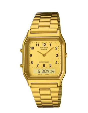 Casio – Analogique / Numérique – Bracelet en acier inoxydable doré – AQ-230GA-9B