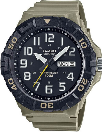 Casio – Vert – Cadran noir – Diamètre boîtier : 55 mm – Étanche 100 m – MRW-210H-5AV