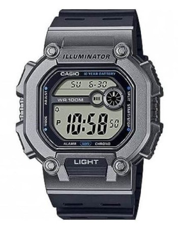 Casio – W-737HX-1A2 – Étanche 100 m – Double fuseau horaire – Bracelet extra long