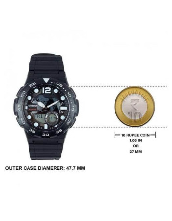 Casio – Autonomie de 10 ans & heure mondiale – Étanche 100 m – AEQ-100W-1AVDF