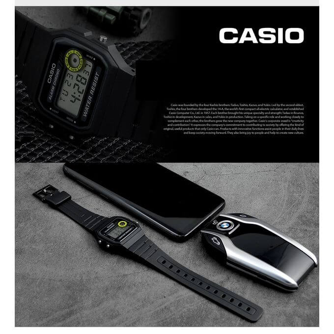 Casio – Montre homme sport digitale – Bracelet en caoutchouc noir – F-94WA-8DG