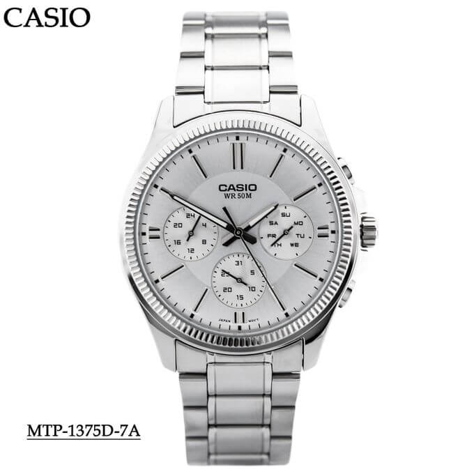 Casio – Montre hommes quartz – Bracelet en métal inoxydable – Avec dateur – MTP-1375D-7AVDF