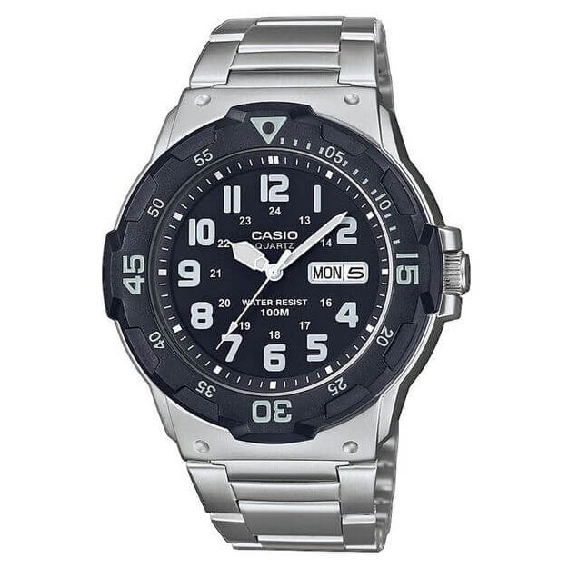 Casio – Avec dateur jours/mois – Étanche 10 BAR – Bracelet en acier inoxydable – MRW-200HD-1BV