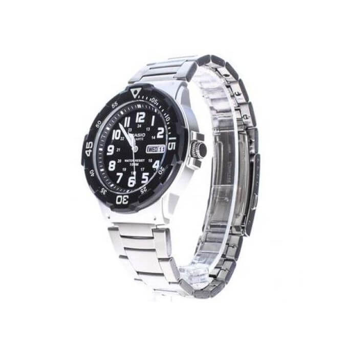 Casio – Avec dateur jours/mois – Étanche 10 BAR – Bracelet en acier inoxydable – MRW-200HD-1BV