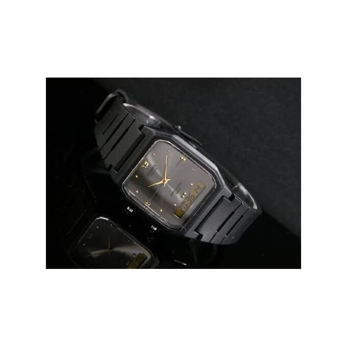 Casio – Noir – Double montre classique – Bracelet en silicone noir – AW-48HE-8AVDF