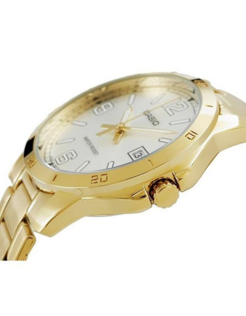 Casio – Couple – Cadran blanc – Bracelet en acier inoxydable – Aiguilles fluorescentes – MLTP-V004G-7B2