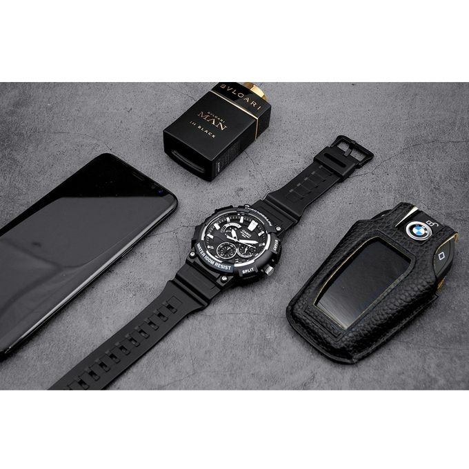 Casio – Noir – Sport en silicone – Chronographe – Avec dateur – Étanche 100 mètres – MCW-200H-1AVDF