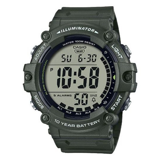 Casio – AE-1500WHX-3AVDF – Verte – Bracelet extra long pour les grosses poignets