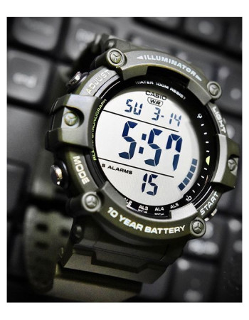 Casio – AE-1500WHX-3AVDF – Verte – Bracelet extra long pour les grosses poignets