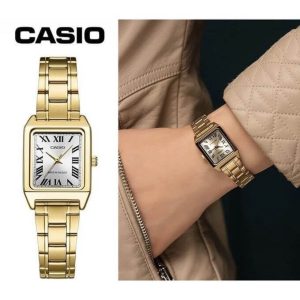 Casio – Doré – Index chiffres romains – Carré pour femmes – LTP-V007G-9BU