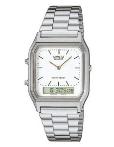 Casio – Dual Time – Classique design – Bracelet en acier inoxydable – AQ-230A-7DMQ