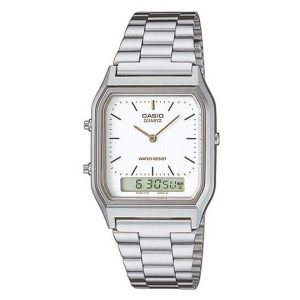 Casio – Dual Time – Classique design – Bracelet en acier inoxydable – AQ-230A-7DMQ