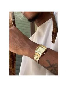 Casio – Double affichage digital/analogique – Bracelet en acier inoxydable doré – AQ-230GA-9DMQ