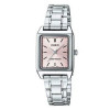 Casio – Montre carrée pour femme – Cadran rose – Bracelet en acier inoxydable – LTP-V007D-4EUDF