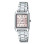 Casio – Montre carrée pour femme – Cadran rose – Bracelet en acier inoxydable – LTP-V007D-4EUDF