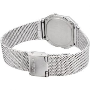 Casio – Montre Vintage SUPER SLIM – Digitale argentée – Bracelet milanais – A700WM-7ADF