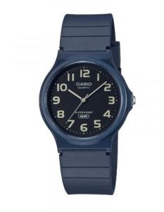 Casio – Bleu – Cadran noir – Classique en Silicone – Étanche  » Unisexe  » – MQ-24UC-2BDF