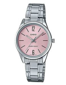 Casio – Montre femme élégante – Cadran rose – Bracelet en acier inoxydable – LTP-V005D-4B Casio – Montre femme élégante – Cadran rose – Bracelet en acier inoxydable – LTP-V005D-4B