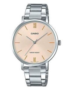 Casio – Montre femme au design simple – Étanche – Cadran saumon – LTP-VT01D-4B Casio – Montre femme au design simple – Étanche – Cadran saumon – LTP-VT01D-4B