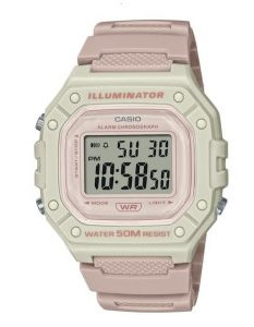 Casio – W-218HC-4A2VDF – Montre digitale rose pour femme avec bracelet en silicone