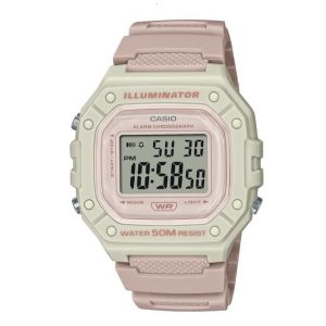 Casio – W-218HC-4A2VDF – Montre digitale rose pour femme avec bracelet en silicone