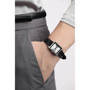 Casio – LTP-V007L-7E1UDF – Montre carrée pour femme avec bracelet en cuir noir