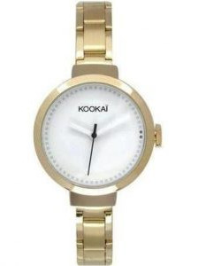 Kookai – KO010/1BM – Montre femme dorée avec cadran blanc et bracelet en acier doré