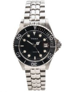 YEMA – YA164 – Montre femme argentée avec cadran noir et étanchéité 300 mètres