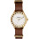 Morgan – MG001/1BU – Montre femme avec bracelet nato en cuir brun et cadran blanc doré