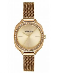 Morgan – MG003S/1EMM – Montre femme avec bracelet en mailles milanaises doré et cadran doré