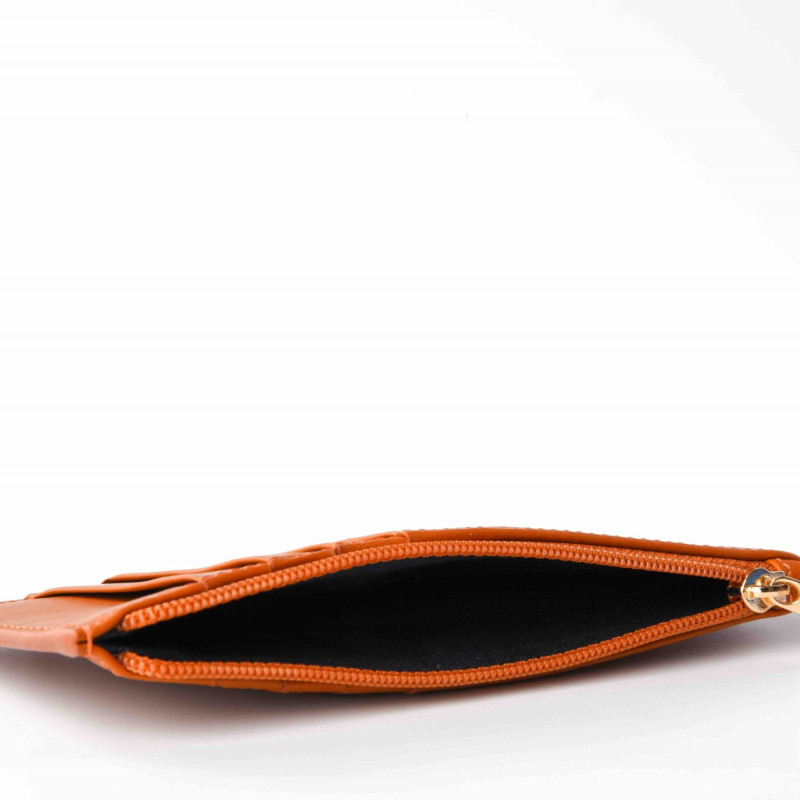 Portefeuille zippé camel