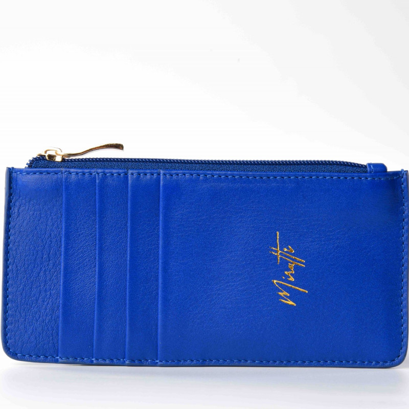 Portefeuille zippé bleu royal