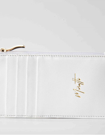 Portefeuille zippé blanc