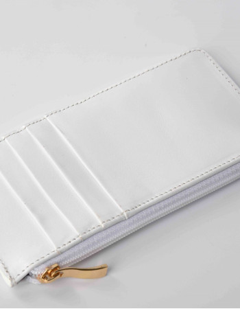 Portefeuille zippé blanc