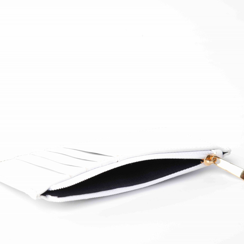 Portefeuille zippé blanc