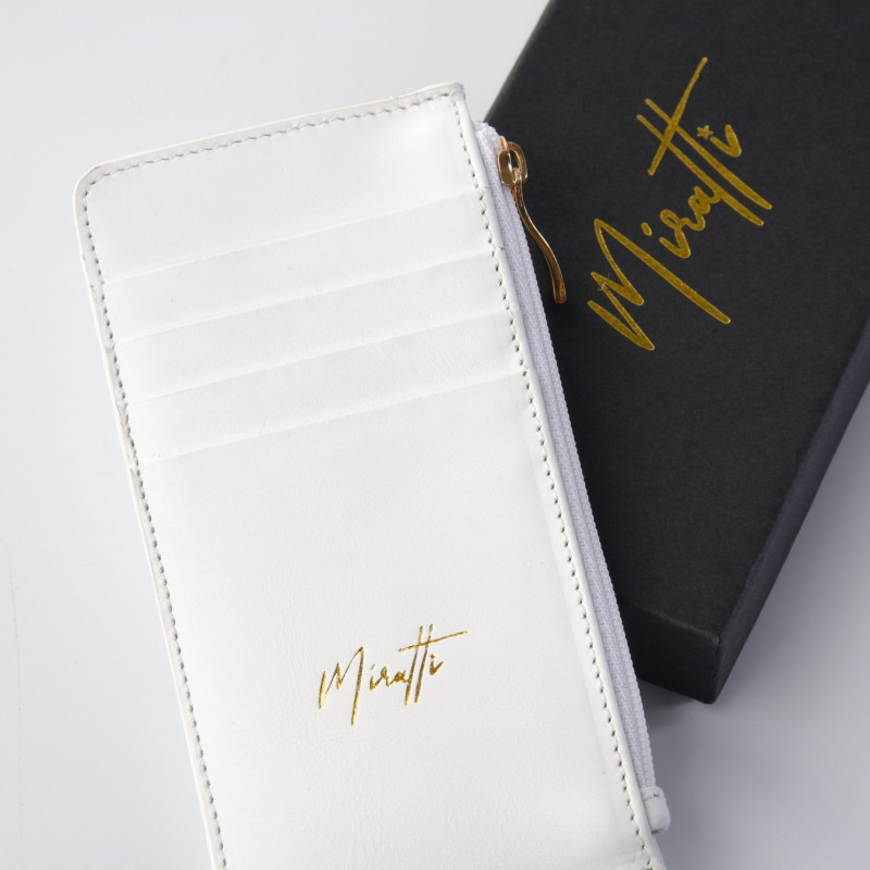 Portefeuille zippé blanc