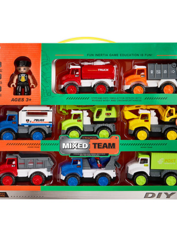 Ensemble de jouets de camion de voiture à friction à construction mixte