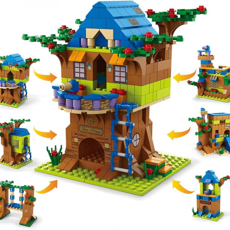 Kit de Construction Maison Arbre 6-en-1 - 1000 Pièces