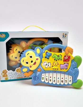 Piano Musical Éducatif en Forme de Singe pour Bébé (bleu)