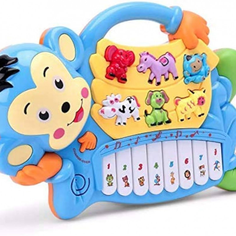 Piano Musical Éducatif en Forme de Singe pour Bébé (bleu)
